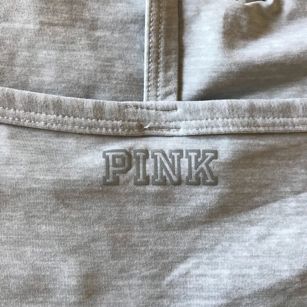 gray and blue PINK sports bra